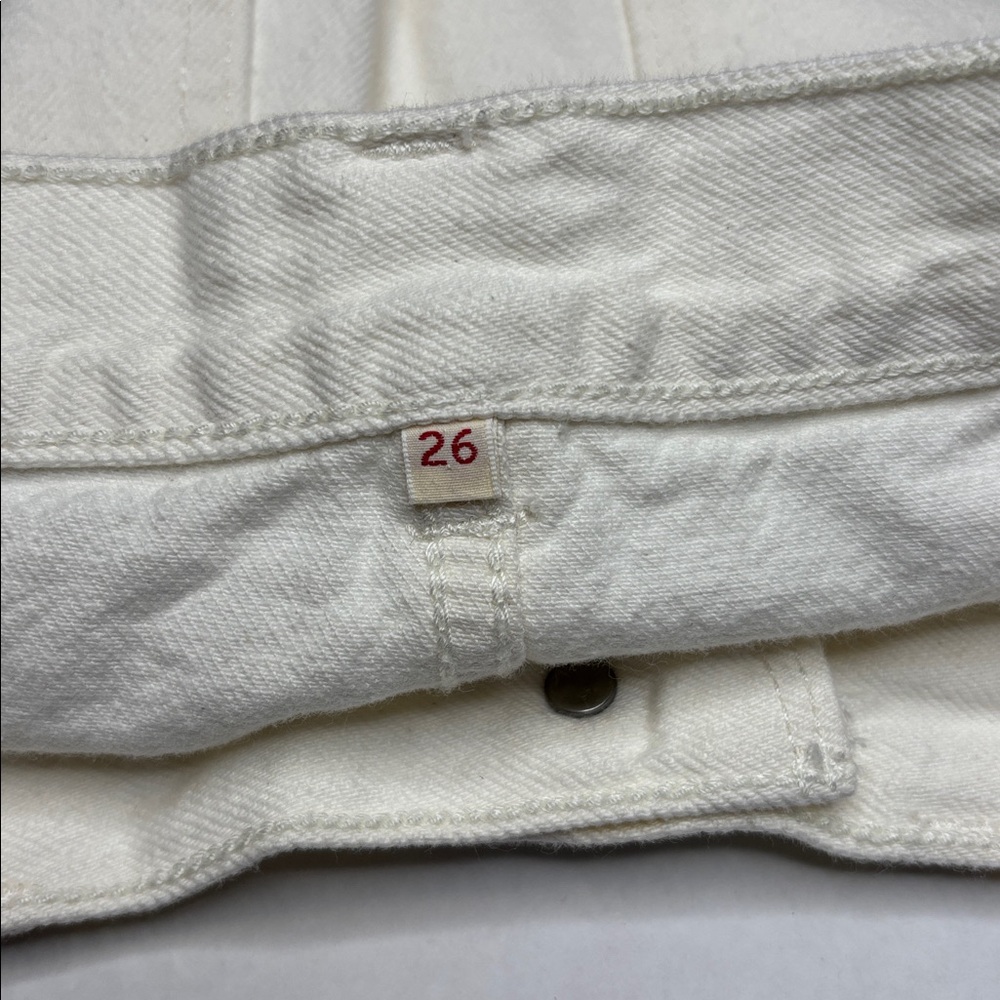 Levi’s cream Denim Mini Skirt, white tag, big E size 26 - Picture 9 of 9
